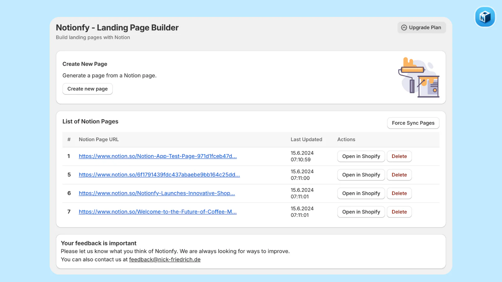 Notionfy Landing Page Builder screenshot