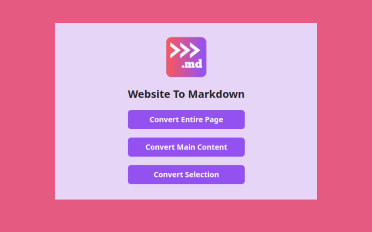 Website To Markdown screenshot
